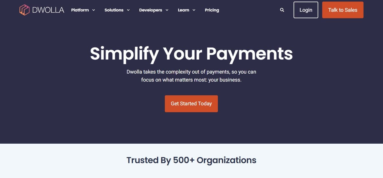 Dwolla - Best for Tax Compliance software for small businesses