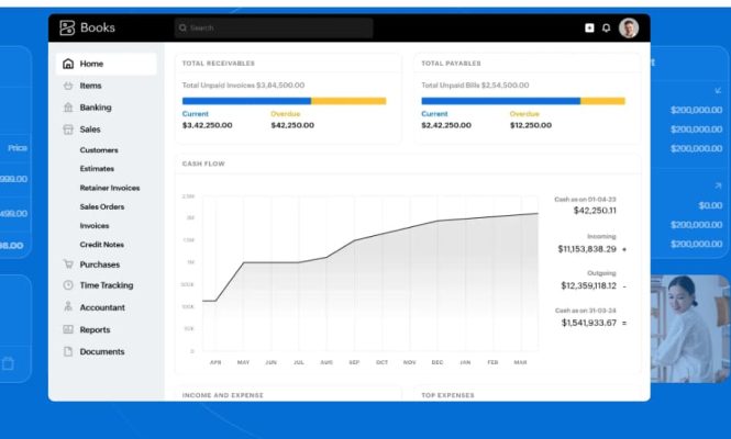 Zoho Books Dashboard