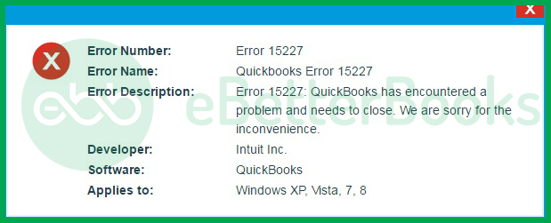 quickbooks error code 15227