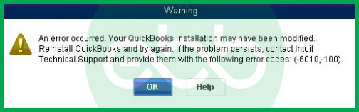 QuickBooks error code 6010, 100