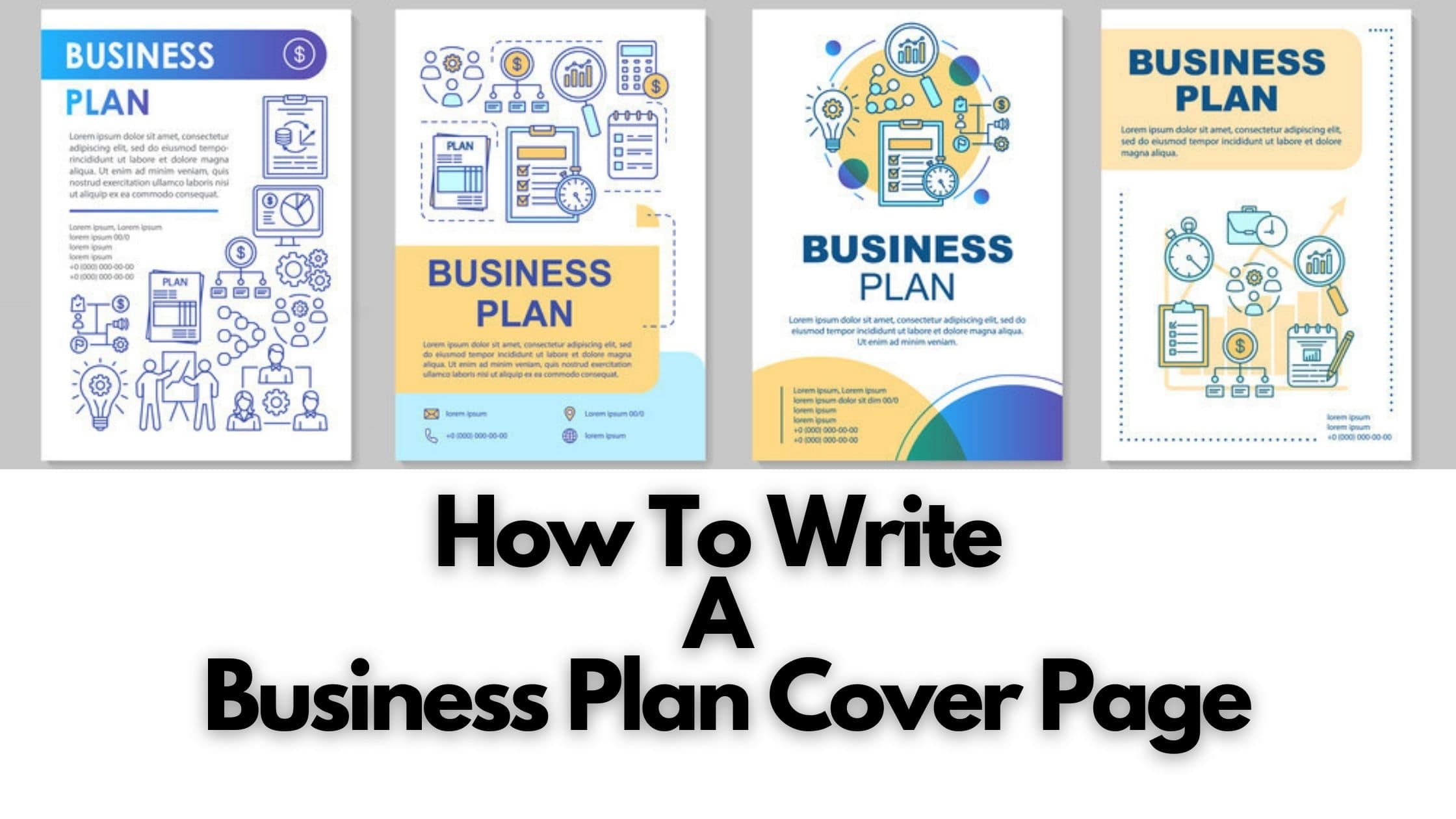 business plan front or cover page