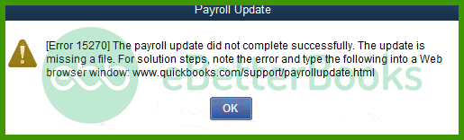 QuickBooks Payroll Error Message 15270