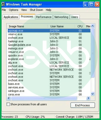 ●	End process for EXE files