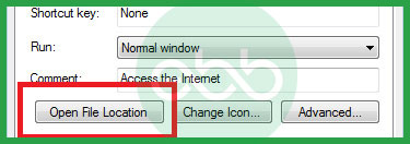 QuickBooks Open File Location Option