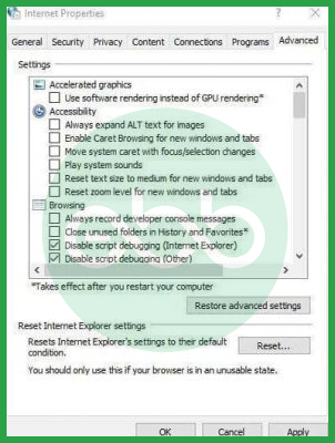 optimize internet explorer settings