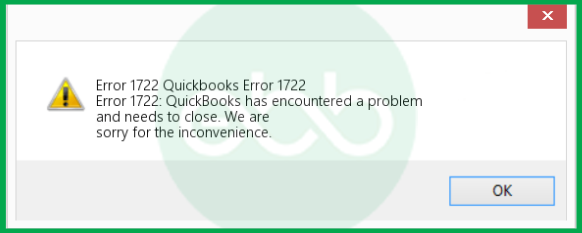 QuickBooks error code 1722