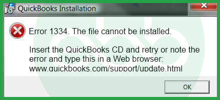 quickbooks error message 1334