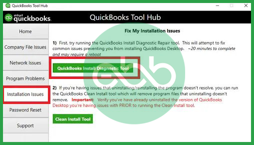 Choose QuickBooks Install Diagnostic tool