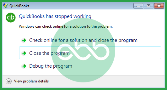 Fix QuickBooks has Stopped Working or Not Responding Error