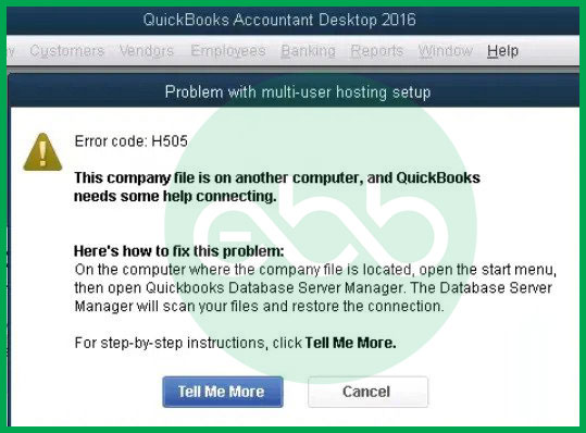 QuickBooks Error Code H505 Screenshot