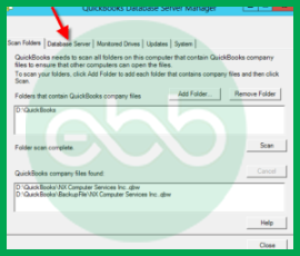 QuickBooks databse server manager