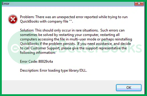 quickbooks error Code 80029c4a