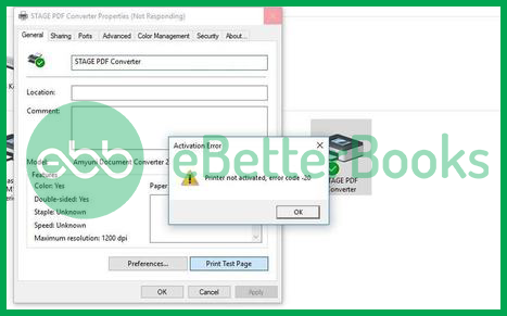 QuickBooks error code 20 printer not activated