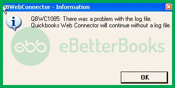 QuickBooks web connector QBWC1085