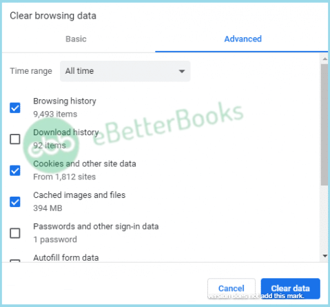 Clear Browsing data and History