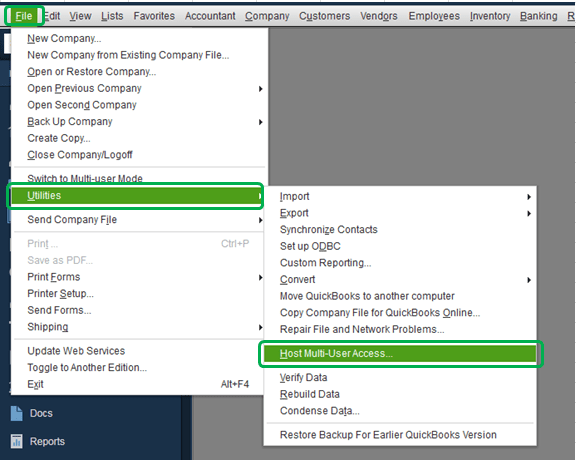 QuickBooks Host Multi User Access