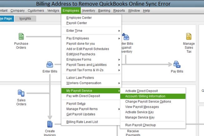 Billing Address to Remove QuickBooks Online Sync Error