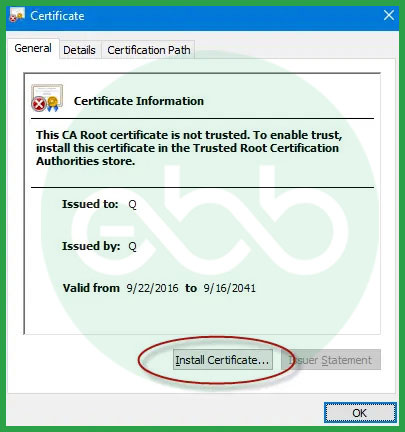 Install Certificate