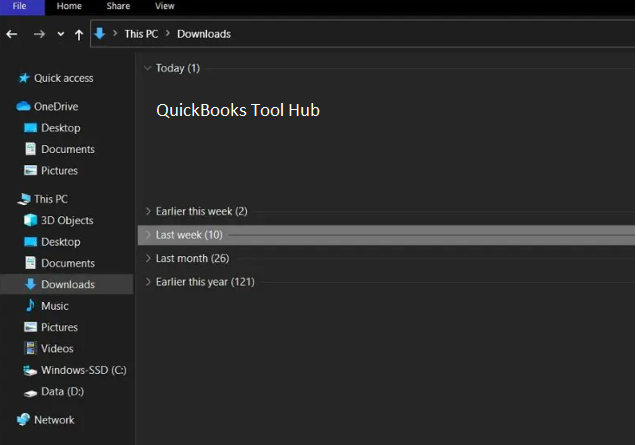 QuickBooksToolHub.Exe File Screenshot
