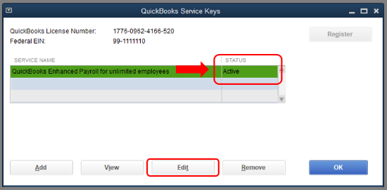 Revalidate the QuickBooks Payroll Subscription