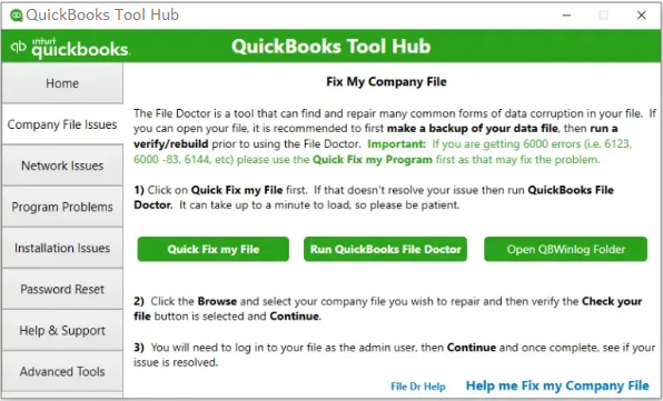 Tool Hub, Run the Quick Fix My Program