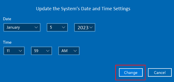 Update the System’s Date and Time Settings