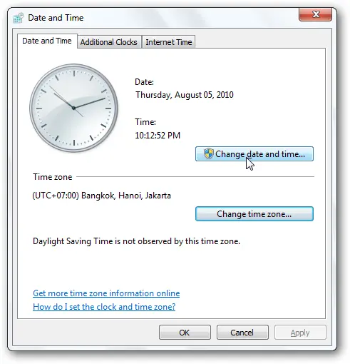 Checking the system’s date and time