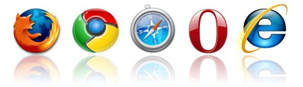 various web browsers