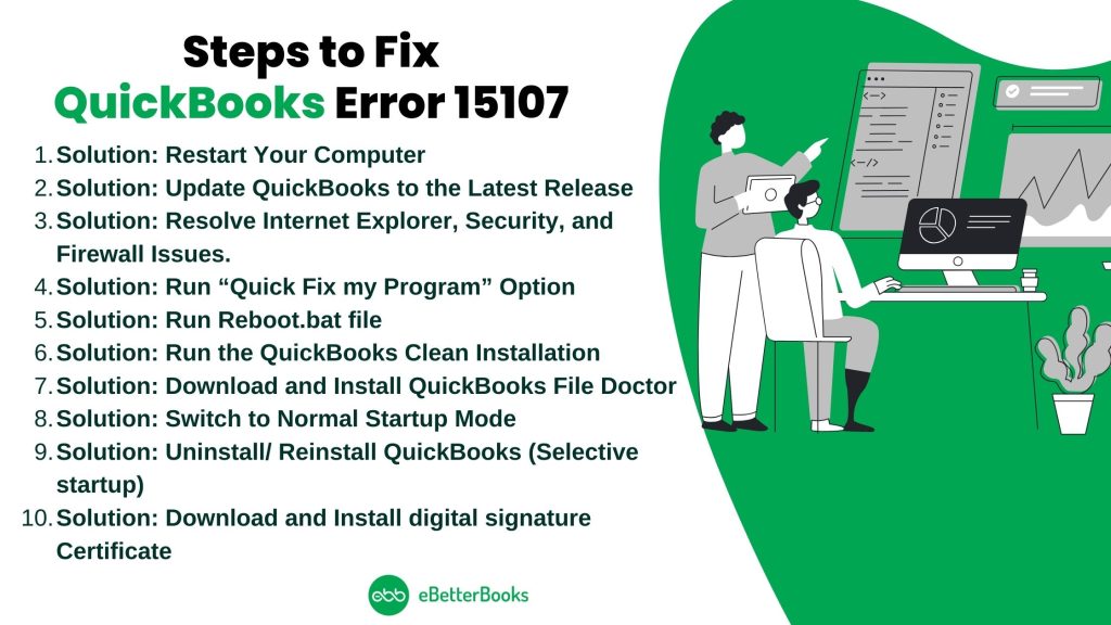 steps to fix QuickBooks error 15107