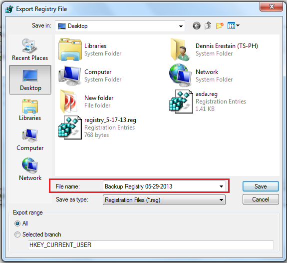 Create Windows Registry Backup 2
