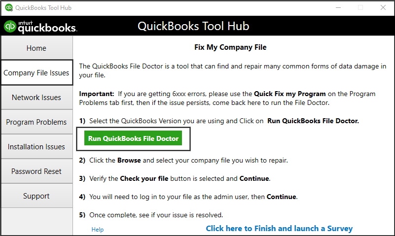 Make use of QuickBooks File Doctor