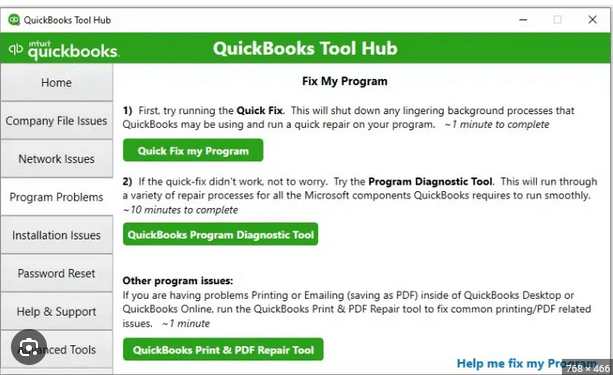 Run QuickFix My Tool from QB Tool Hub