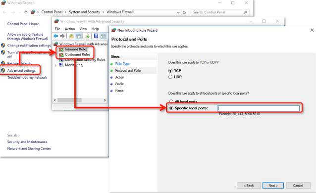 Turning Off Firewall procedure