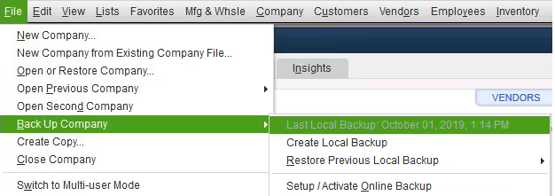 Verify the Backup Directory in QuickBooks 1