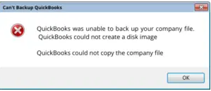 quickbooks was unable to backup your company file or quickbooks could not create a disk image or quickbooks could not copy the company file