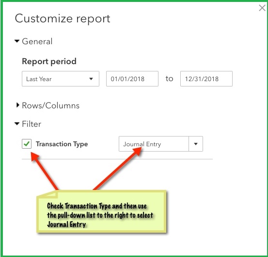 view all journal entries in quickBooks online