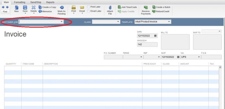 create an invoice from scratch