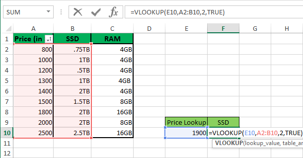 how do you find an approximate match using the vlookup function