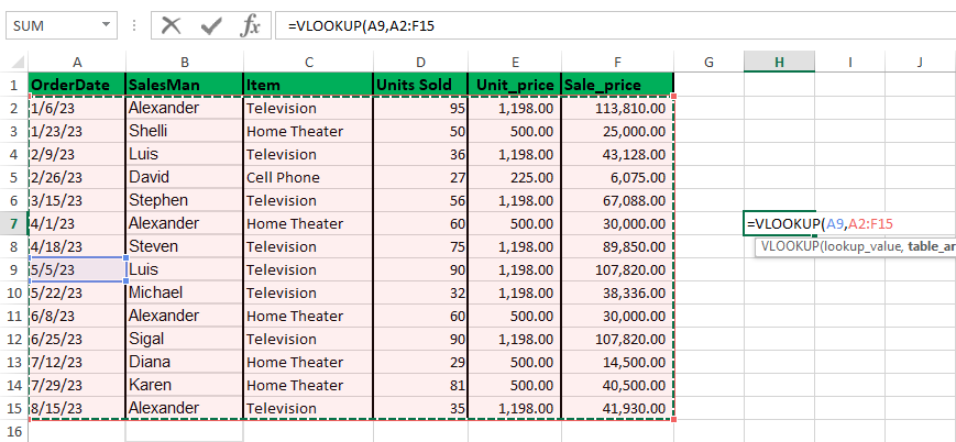 how to find an exact match using the vlookup function