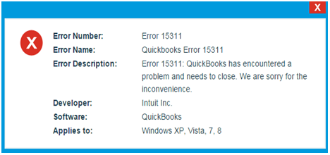 QuickBooks Error Message 15311