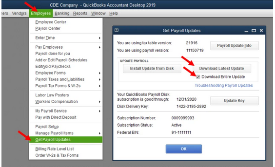 How to download the most recent Payroll Tax Table in QuickBooks Desktop?- Step-1