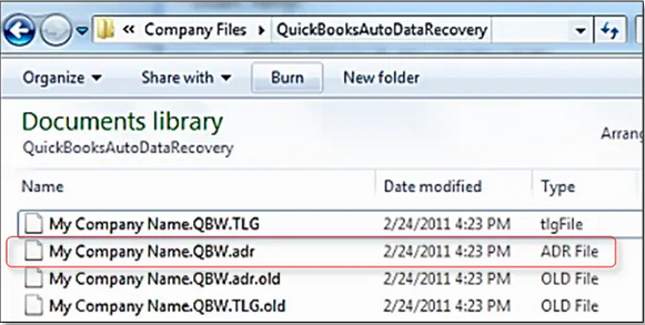 Recover current transactions using the original .TLG with . QBW.adr file