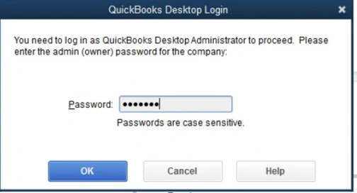 Admin access in QuickBooks Desktop, step-2