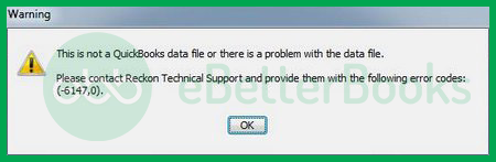 QuickBooks Error Message 6147