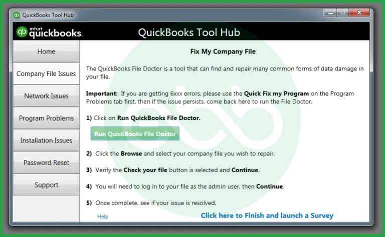 Company file issues - QB tool hub