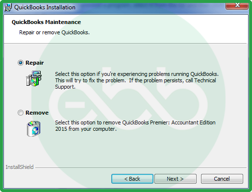 Repair QuickBooks desktop installation