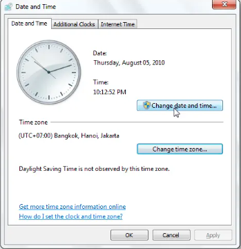 Set the Time and Date Correctly