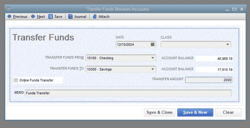 How to Record a Transfer in QuickBooks