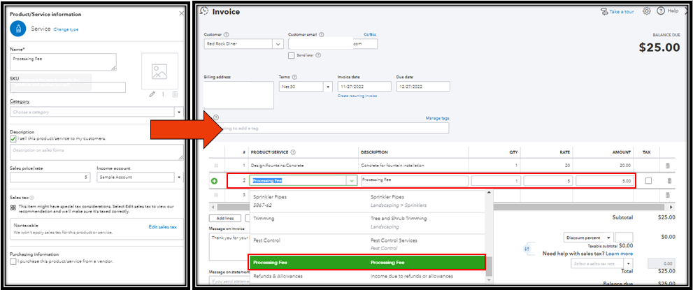 How to charge a credit card processing fee to a customer invoice