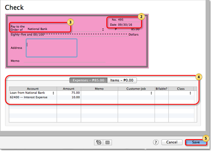 Tracking Loans In QuickBooks Desktop for Mac - Record the Loan Payment